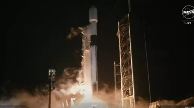 지난 2월 15일 인튜이티브 머신스의 달 착륙선 오디세우스(Odysseus·IM-1)를 실은 로켓이 발사대를 떠나고 있다. NASA TV 캡처