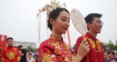 중국 합동결혼식 모습. (신화망)