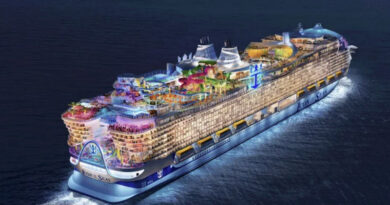 The world’s largest cruise ship ‘Icon of the Seas’ operated by Royal Caribbean. Royal caribbean